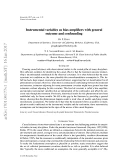 Instrumental variables as bias amplifiers with general outcome and
  confounding
