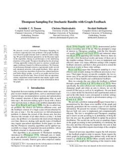 Thompson Sampling For Stochastic Bandits with Graph Feedback