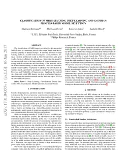 Classification of MRI data using Deep Learning and Gaussian
  Process-based Model Selection