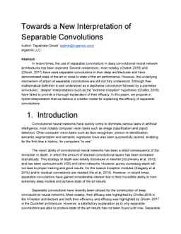 Towards a New Interpretation of Separable Convolutions