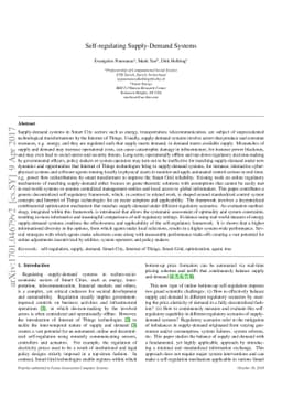 Self-regulating Supply-Demand Systems