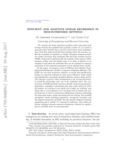 Efficient and Adaptive Linear Regression in Semi-Supervised Settings