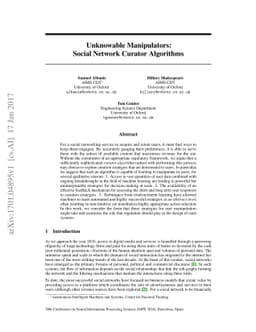 Unknowable Manipulators: Social Network Curator Algorithms