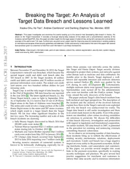 Breaking the Target: An Analysis of Target Data Breach and Lessons
  Learned