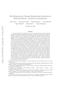 Risk Estimators for Choosing Regularization Parameters in Ill-Posed
  Problems - Properties and Limitations
