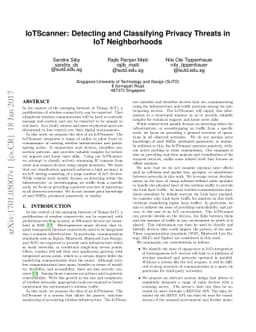 IoTScanner: Detecting and Classifying Privacy Threats in IoT
  Neighborhoods