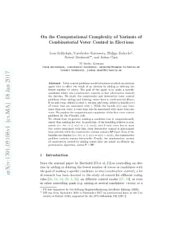 On the Computational Complexity of Variants of Combinatorial Voter
  Control in Elections