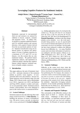 Leveraging Cognitive Features for Sentiment Analysis