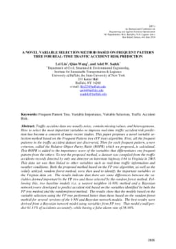 Real-time Traffic Accident Risk Prediction based on Frequent Pattern
  Tree