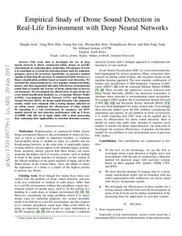 Empirical Study of Drone Sound Detection in Real-Life Environment with
  Deep Neural Networks