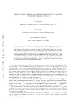 Disentangling group and link persistence in Dynamic Stochastic Block
  models