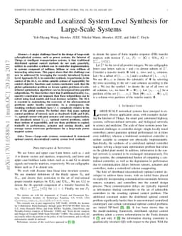 Separable and Localized System Level Synthesis for Large-Scale Systems