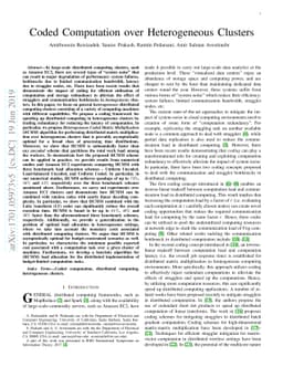 Coded Computation over Heterogeneous Clusters