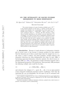On the optimality of sliced inverse regression in high dimensions