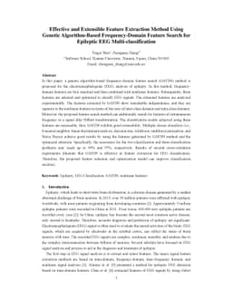 Effective and Extensible Feature Extraction Method Using Genetic
  Algorithm-Based Frequency-Domain Feature Search for Epileptic EEG
  Multi-classification