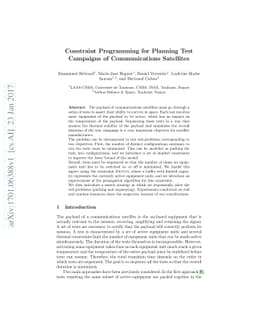 Constraint programming for planning test campaigns of communications
  satellites