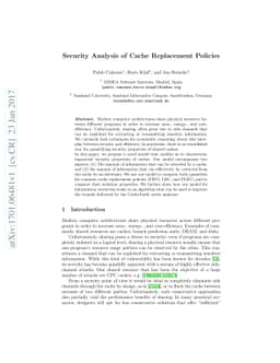 Security Analysis of Cache Replacement Policies