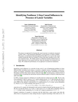Identifying Nonlinear 1-Step Causal Influences in Presence of Latent
  Variables
