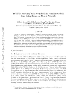 Dynamic Mortality Risk Predictions in Pediatric Critical Care Using
  Recurrent Neural Networks