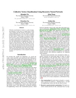 Collective Vertex Classification Using Recursive Neural Network