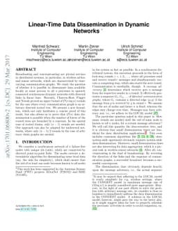 Linear-Time Data Dissemination in Dynamic Networks