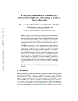A Projected Gradient Descent Method for CRF Inference allowing
  End-To-End Training of Arbitrary Pairwise Potentials