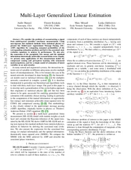Multi-Layer Generalized Linear Estimation
