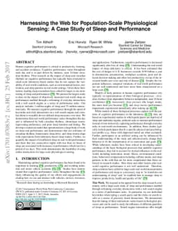 Harnessing the Web for Population-Scale Physiological Sensing: A Case
  Study of Sleep and Performance