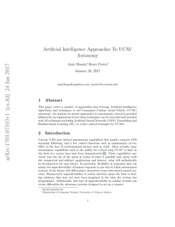 Artificial Intelligence Approaches To UCAV Autonomy