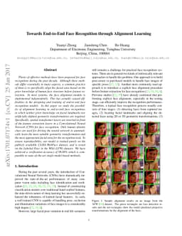 Towards End-to-End Face Recognition through Alignment Learning