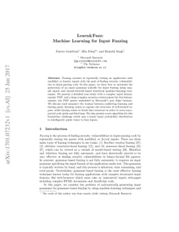 Learn&Fuzz: Machine Learning for Input Fuzzing
