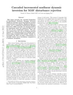 Cascaded Incremental Nonlinear Dynamic Inversion Control for MAV
  Disturbance Rejection