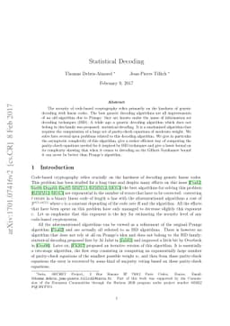 Statistical Decoding