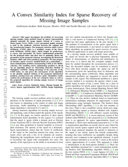 A Convex Similarity Index for Sparse Recovery of Missing Image Samples