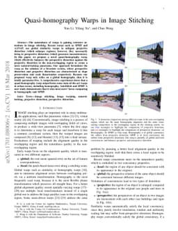 Quasi-homography warps in image stitching