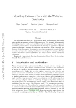 Modelling Preference Data with the Wallenius Distribution