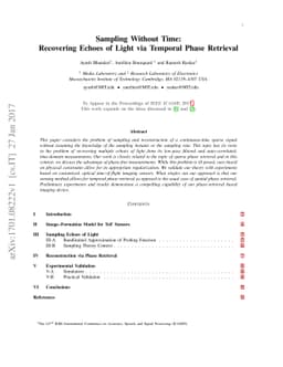Sampling Without Time: Recovering Echoes of Light via Temporal Phase
  Retrieval