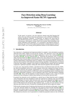 Face Detection using Deep Learning: An Improved Faster RCNN Approach