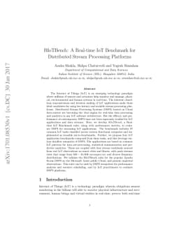 RIoTBench: A Real-time IoT Benchmark for Distributed Stream Processing
  Platforms