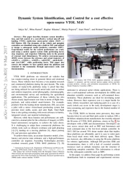 Dynamic System Identification, and Control for a cost effective
  open-source VTOL MAV
