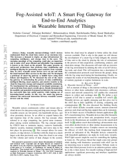 Fog-Assisted wIoT: A Smart Fog Gateway for End-to-End Analytics in
  Wearable Internet of Things