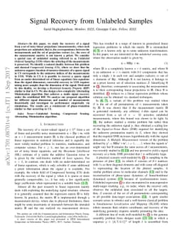 Signal Recovery from Unlabeled Samples