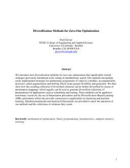 Diversification Methods for Zero-One Optimization