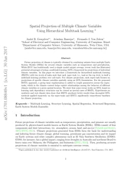 Spatial Projection of Multiple Climate Variables using Hierarchical
  Multitask Learning