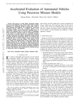 Accelerated Evaluation of Automated Vehicles Using Piecewise Mixture
  Models