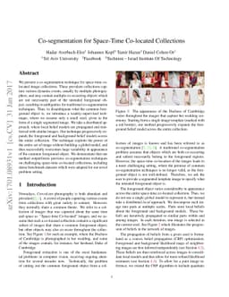 Co-segmentation for Space-Time Co-located Collections
