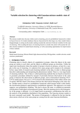 Variable selection for clustering with Gaussian mixture models: state of
  the art