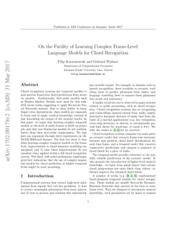 On the Futility of Learning Complex Frame-Level Language Models for
  Chord Recognition