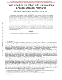 Pixel-wise Ear Detection with Convolutional Encoder-Decoder Networks