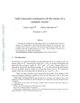 Sub-Gaussian estimators of the mean of a random vector